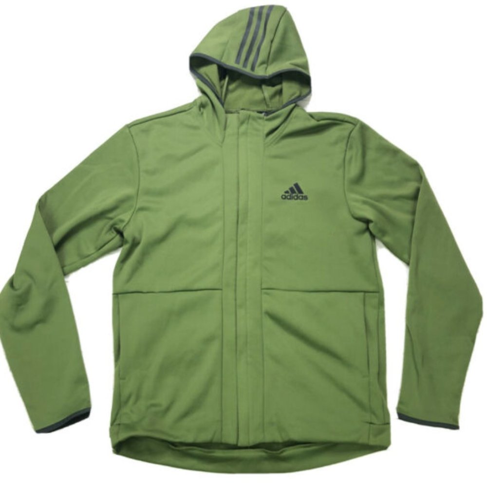 Adidas Men’s Small Army Green Full Zip Hoodie Climawarm